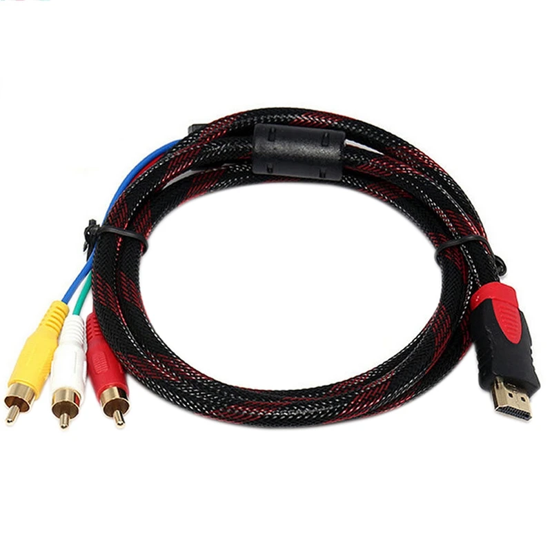 2 шт. Кабель адаптер: 1 US 5Ft HDMI на 3 RCA видео o AV компонентный кабель адаптер для HDTV и VGA