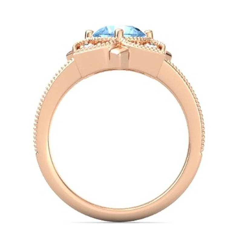 

New Lucky Four-leaf Clover Zircon Ring Female Romantic Wedding Bridal Accessories Charm Valentine's Day Jewelry Gift Wholesale