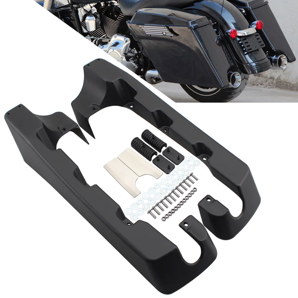 

Motorcycle Hard Stretched Saddle Bag Extensions For Harley Touring Road King Street Glide Electra Glid Ultra Limited CVO 1994-22