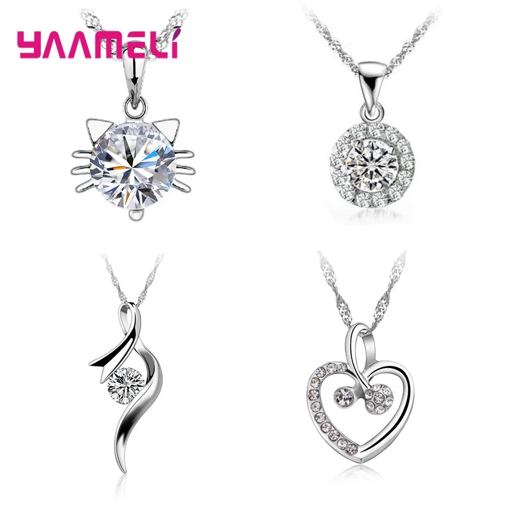 Ожерелье с кулоном из серебра 925 пробы жемчугом и фианитом 18 дюймов | Украшения