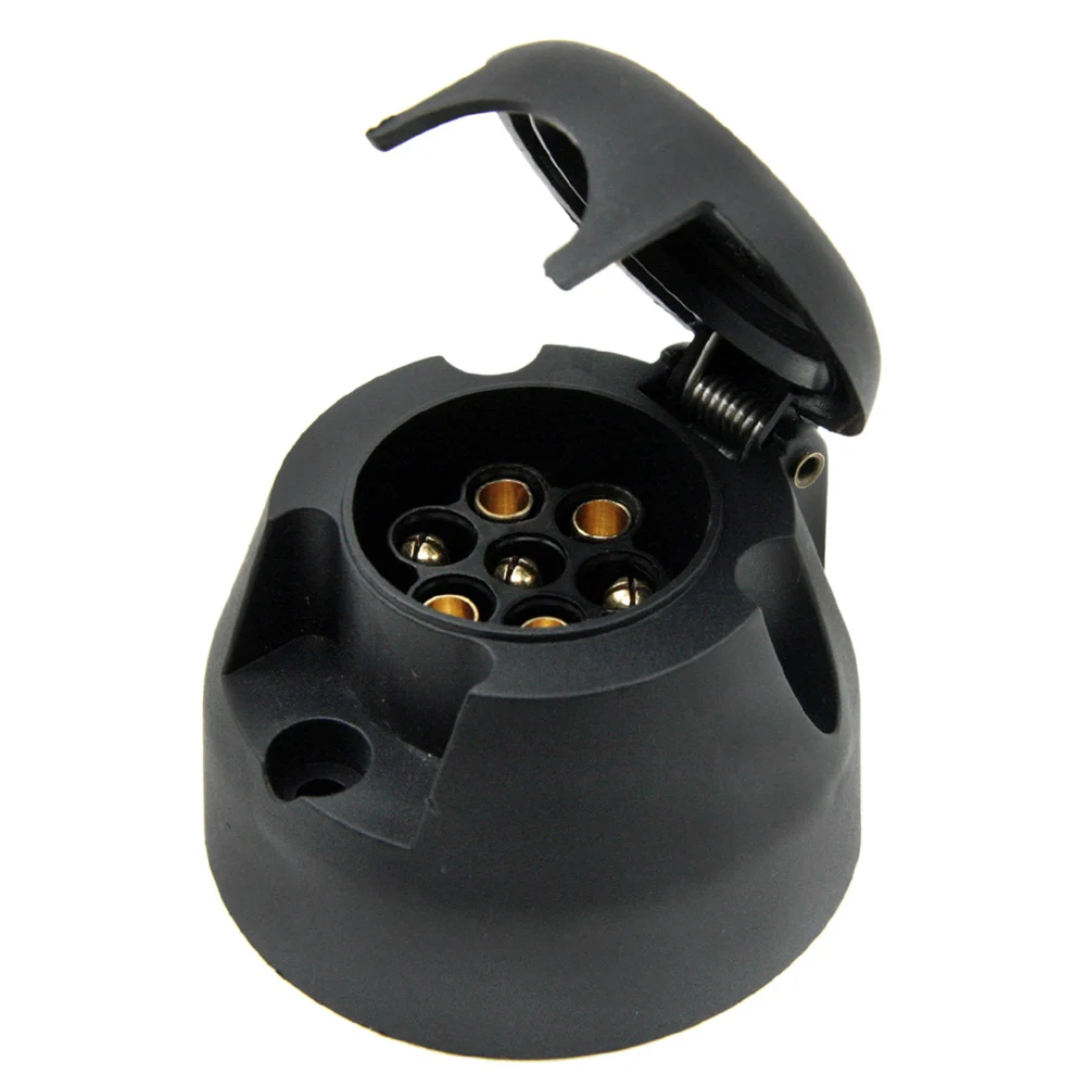 

7 Pin 12V Round Socket Waterproof Truck Cable Connector European Trailer Signal Light Display