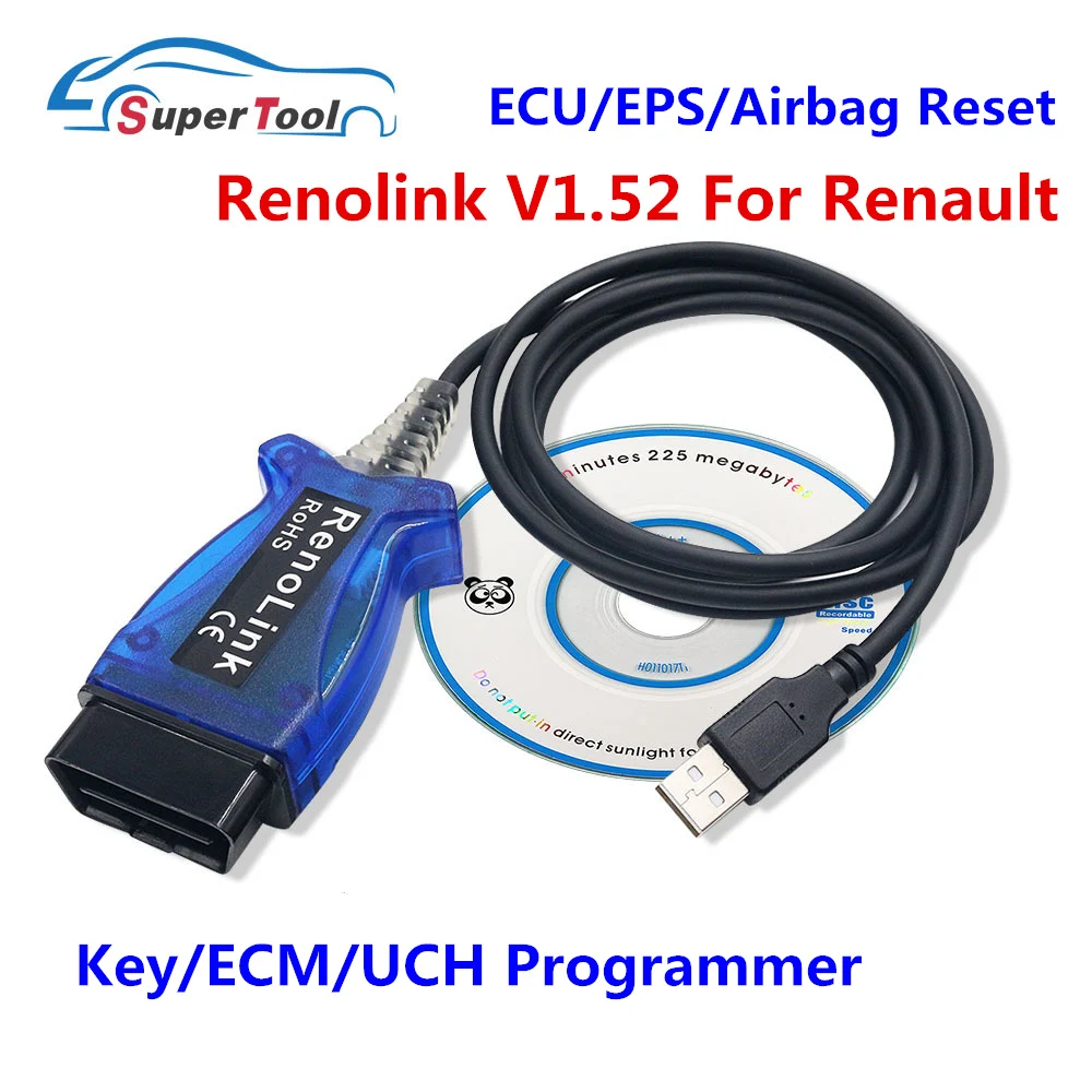 Renolink Cable Для Renault Renolink OBD2 программатор системного блока управления V1.52 Рено ссылка диагностический кабель USB для Renault ECU/ключевой программирующий инструмент возврата воздушной подушки - Цвет: Renolink Cable