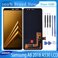 5 6original amoled lcd for samsung galaxy a8 2018 lcd a530 lcd touch screen digitizer assembly replacement sm a530 a8 2018 lcd