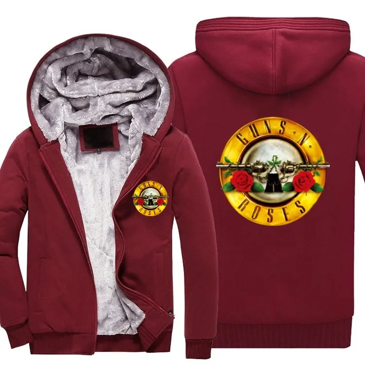 Мужская стеганая куртка с капюшоном свитшоты Guns N Roses 'Roses и новые мужские
