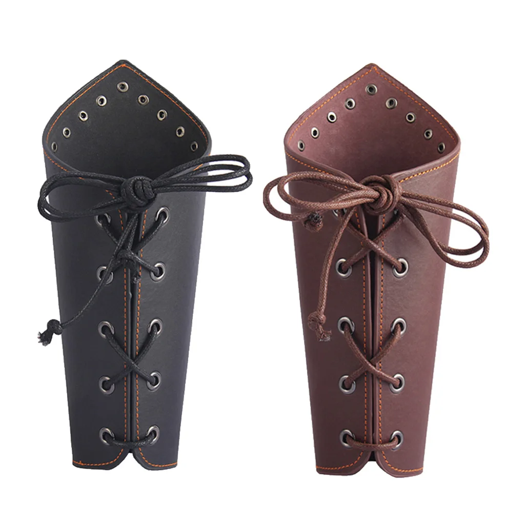 

Unisex Rock Knight Leather Wristband Cosplay Wide Bracer Arm Wrist Guard