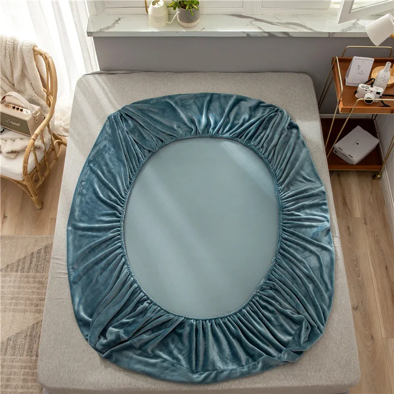 Фланелевый Бархатный Чехол для кровати зимний теплый матрас с защитой от клещей