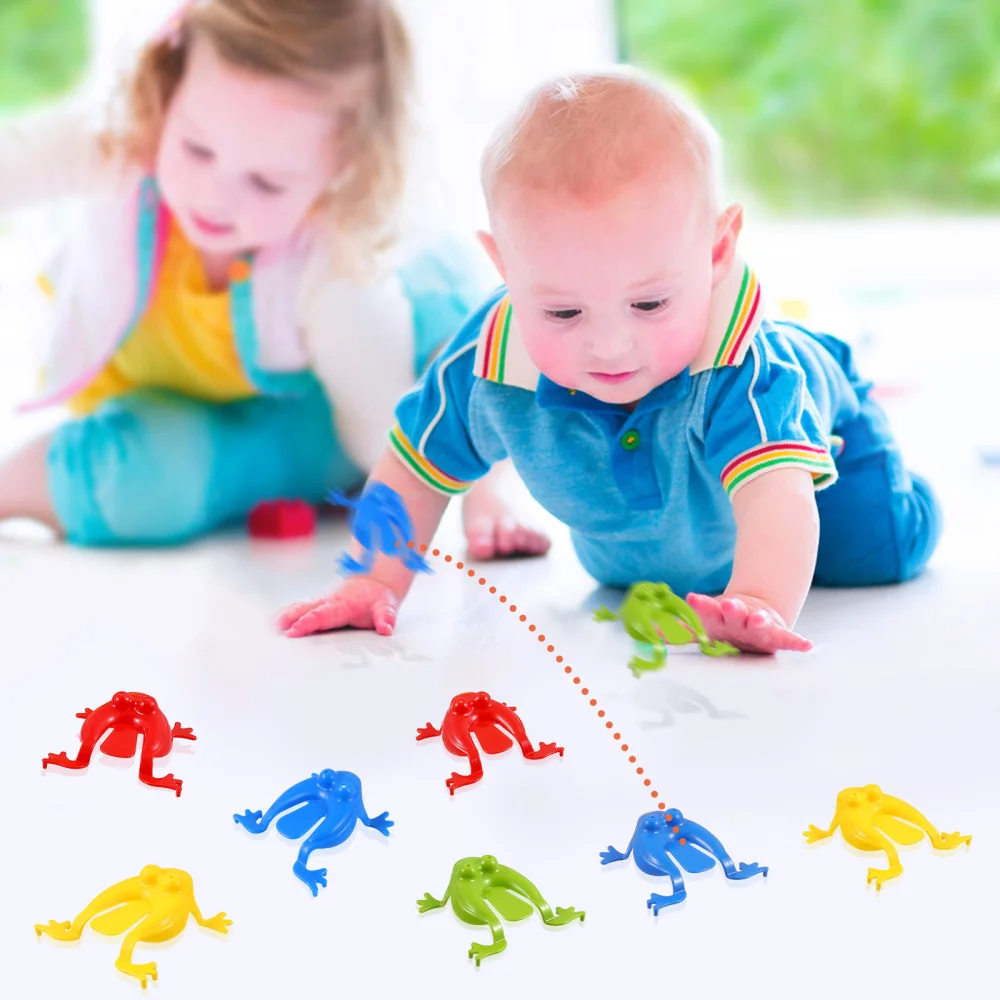 

TOYANDONA 1 Set Jumping Leap Frogs with Bucket Funny Educational Toys Party Favors for Children Playing