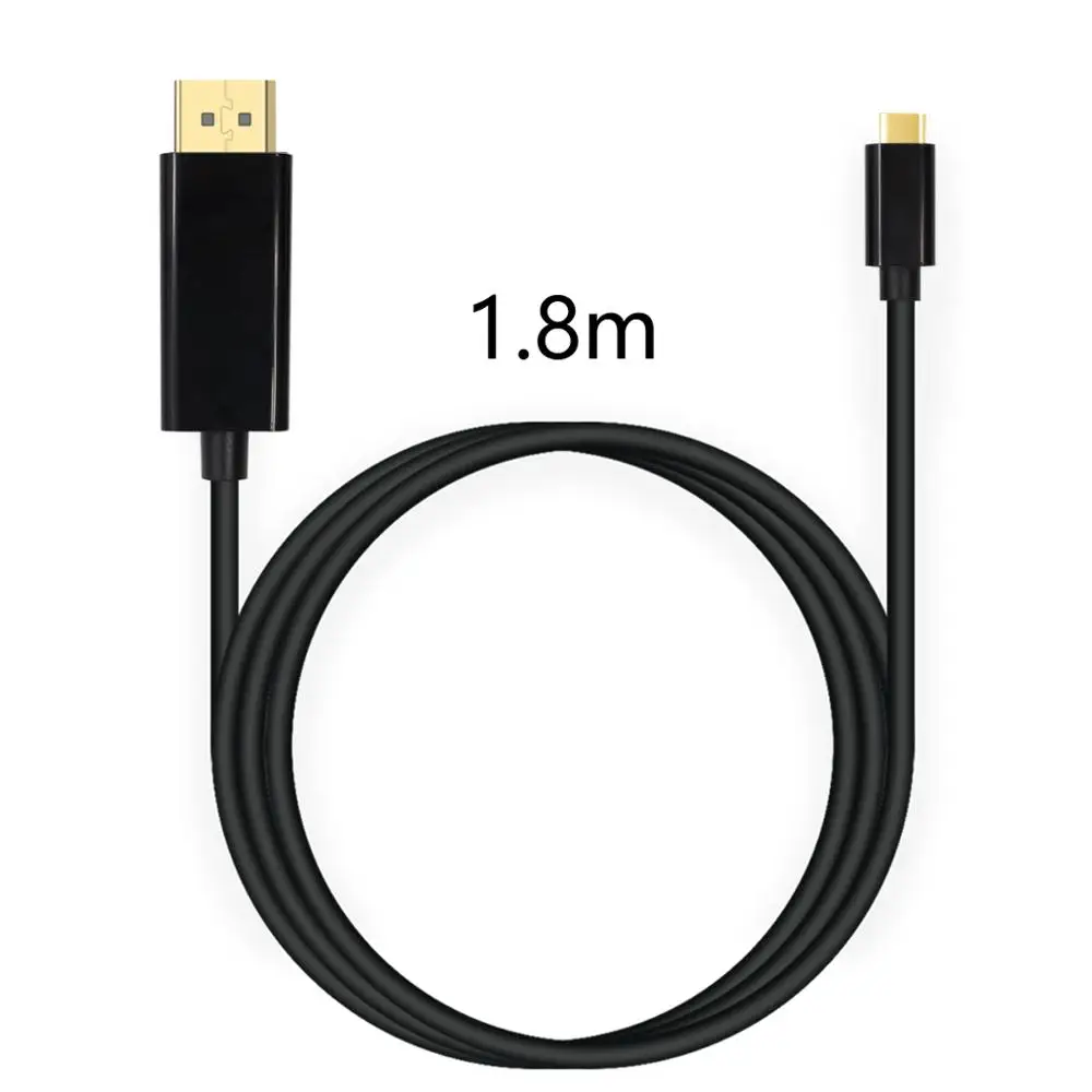 1 8 м USB 3 Тип C Дисплей порт кабель Топ штекер DP 4K HDTV адаптер|Кабели VGA| |