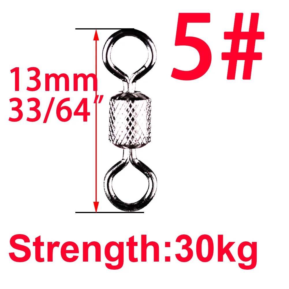 size5 50pcs 50 шт. рыболовный соединитель из нержавеющей стали, Вертлюг, катающийся шар, оснастка, грузило, инструмент, снасти, коробка, товары для мухи, приманка на рыболовный крючок - Цвет: size5 50pcs