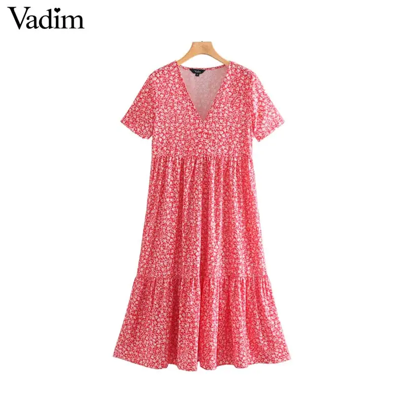 Vadim женское платье миди в белый горошек с v-образным вырезом и принтом Короткие