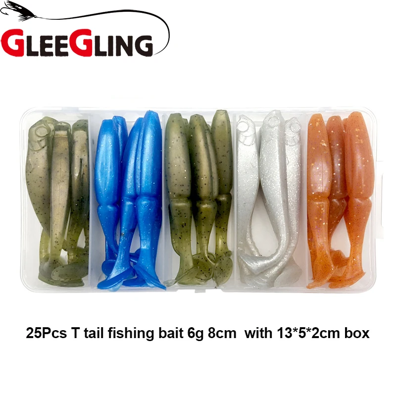 GLEEGLING 25 штук/кор. рыболовные приманки мягкие Pesca искусственные блесна Япония Shad