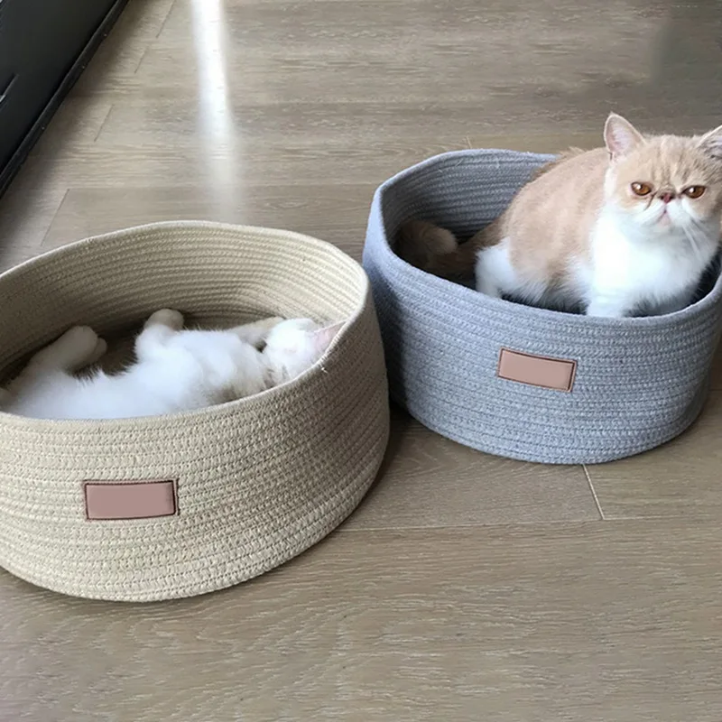 Новое поступление съемная моющаяся круглая домик для кошки кровать котят