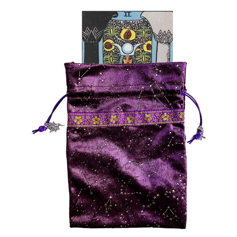 

H053 The Dutch Velvet Divination Tablecloth with Bag Nordic Constellation Altar Cloth Cards Board Game Table Cover