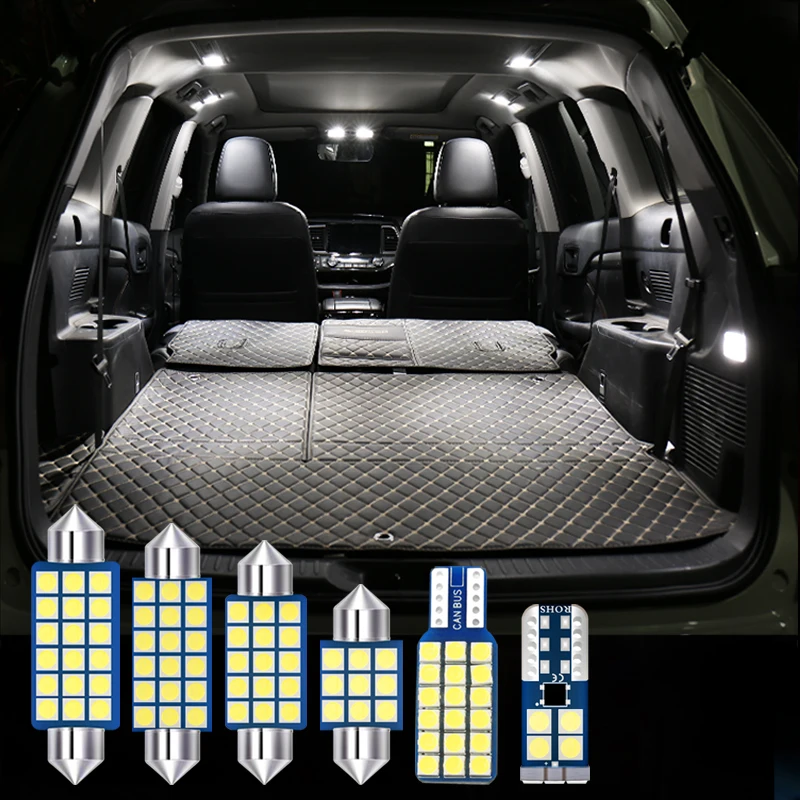 

6pcs 12v Auto LED Bulbs Car Interior Dome Light Reading Lamps Trunk Vanity Mirror Lights For Toyota Mark X 2010 2011 2012 2013