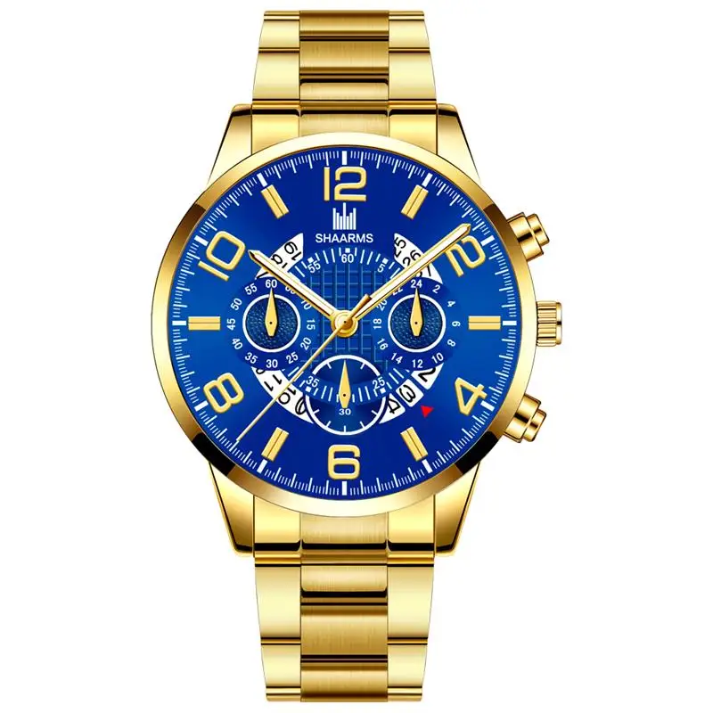 2019 модные черные часы с ремешком из нержавеющей стали аналоговые кварцевые