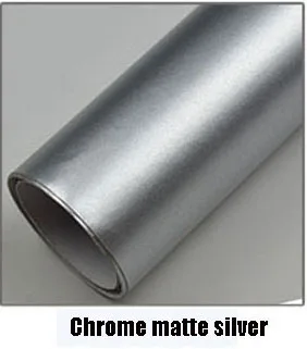 chrome matte silver Матовое серебро хром матовый виниловый автомобиль Обёрточная бумага автомобиль, скутер, мотоцикл DIY Стайлинг клей плёнки простыни с воздушный объемные наклейки - Название цвета: chrome matte silver