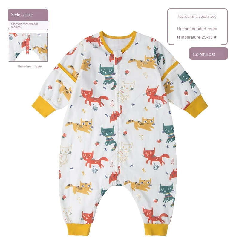 

Baby Sleeping Bag Autumn and Winter Gauze Split Leg Pure Cotton Quilt Thick Baby Children Spring