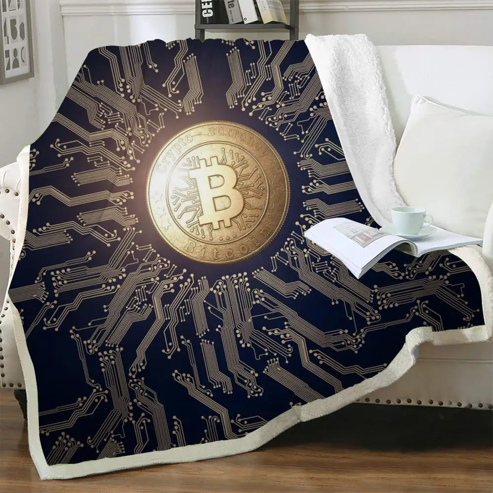 

NKNK Bitcoin Blankets Abstract Thin Quilt Retro Bedding Throw Harajuku Blankets For Beds Sherpa Blanket New Vintage Adult Winter