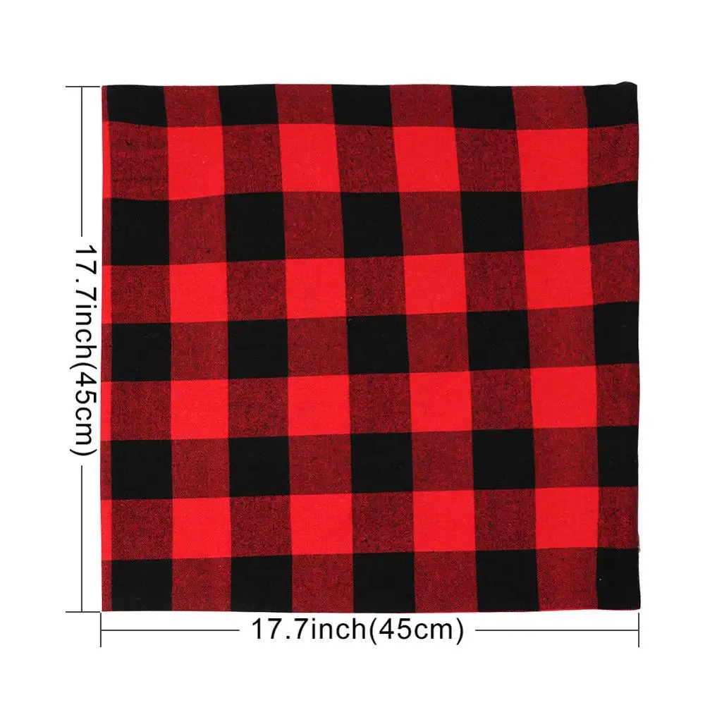OurWarm 45x45 см хлопковая льняная подушка в клетку для стула белая черная клетчатая