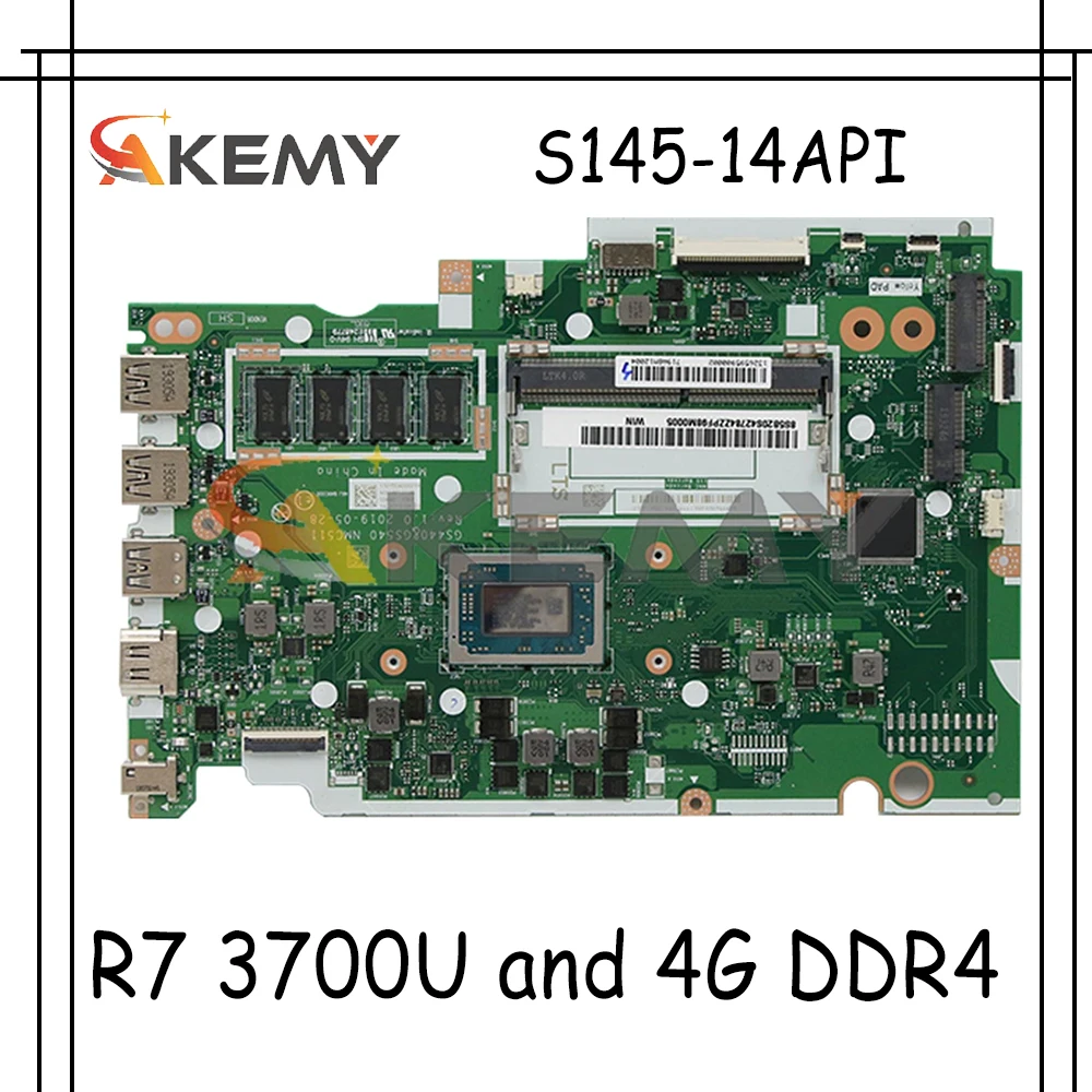 

NM-C511 For Lenovo IdeaPad S145-14API portable motherboard NM-C511 with CPU R7 3700U and 4G DDR4 100% test work Mainboard
