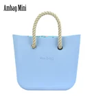 Новинка 2021, сумка AMbag Obag O, стильная мини-сумка EVA с цветной внутренней застежкой-молнией, короткие ручки из пеньковой веревки, водонепроницаемые женские сумки-тоуты, сумочка сделай сам