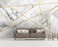 custom 3d wallpaper 8d mural modern minimalist geometric marble pattern golden line bedroom living room sofa tv background wall