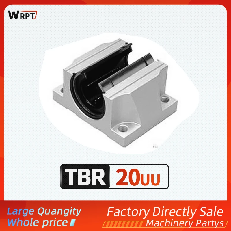 

TBR guide rail aluminum tray self-lubricating flange open slider bearing 20 UU