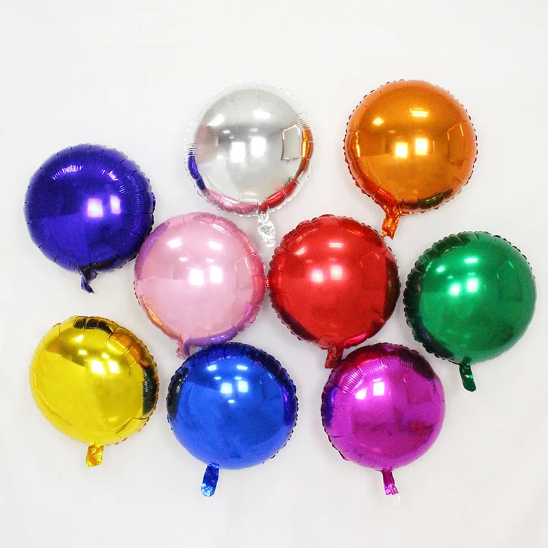 

5pcs/lot 18" Round Gold Silver Pure Color Foil Balloons for Wedding Birthday Party Festival Decorations Helium Balloon Kids Toy
