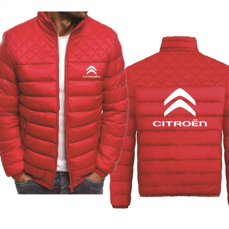 

2021 NEW Spring Autumn Men Zip Jacket Citroen Car Logo Printing Spring Autumn Casual Cotton Thicken Warm Wool Fleece Jacket