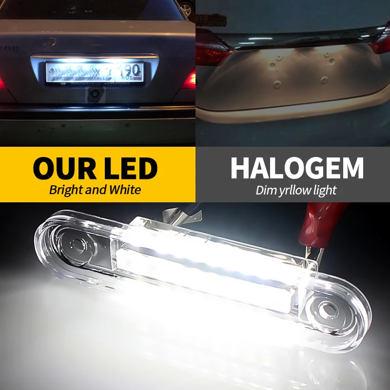 For Benz E-Class W124 190 W201 C-Class W202 Car Rear white LED license plate light number lamp | Автомобильные фары