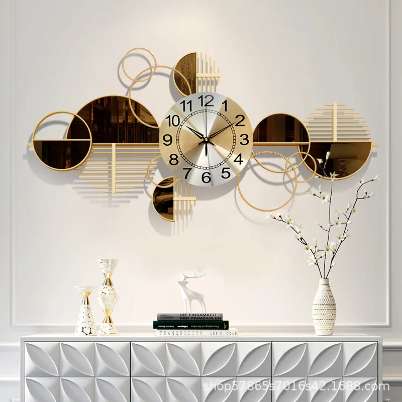 

Nordic Light Luxury Mute Wall Clock Living Room Home Decoration Personalized Creative Ironwork Wall Clock my melody