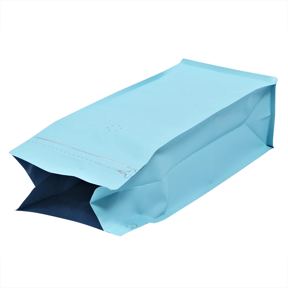 100PCS Factory Price Customize Eight Side Coffee Nuts Beans Food-Grade Packaging Zipper Pouch Valves And Zippers With Valve Bags |