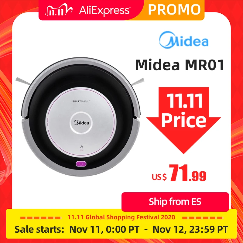 Робот пылесос Midea MR01 с дистанционным управлением многорежимный защита от