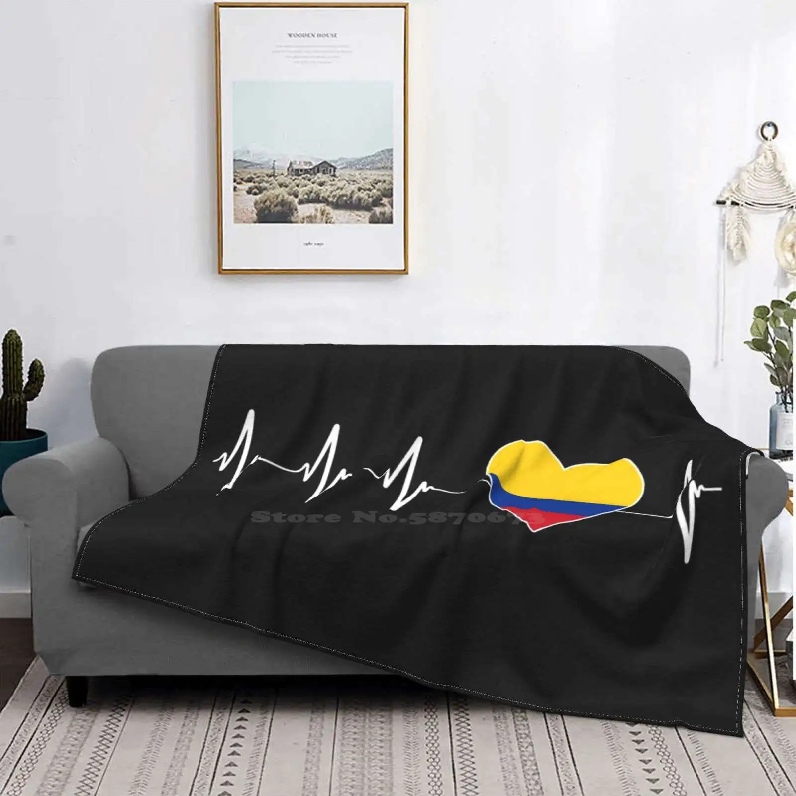 

Latido del corazón de Colombia, Bandera de país de Colombia, corazón, familia, suave, cálido, ligero y delgado, manta colombiana