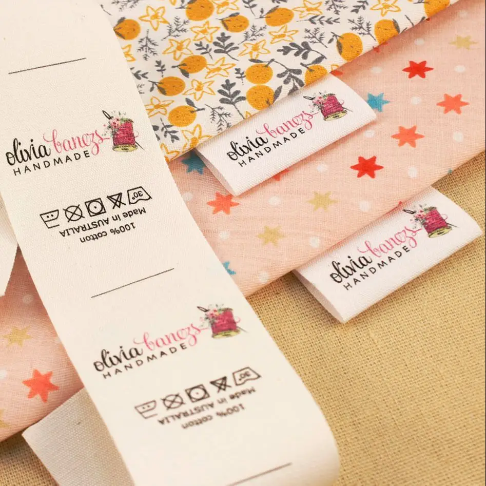 

40x60mm Cotton With Logo or Text Sewing accessori Label,tags for knitted things,Custom,Personalizada,handmade label,gift tags