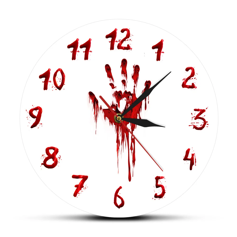 

Настенные часы Хэллоуин, ужас, кровавый принт вручную, часы Saat reloj de pared, часы злых мертвецов, зомби, художественные кварцевые часы, бесплатная доставка