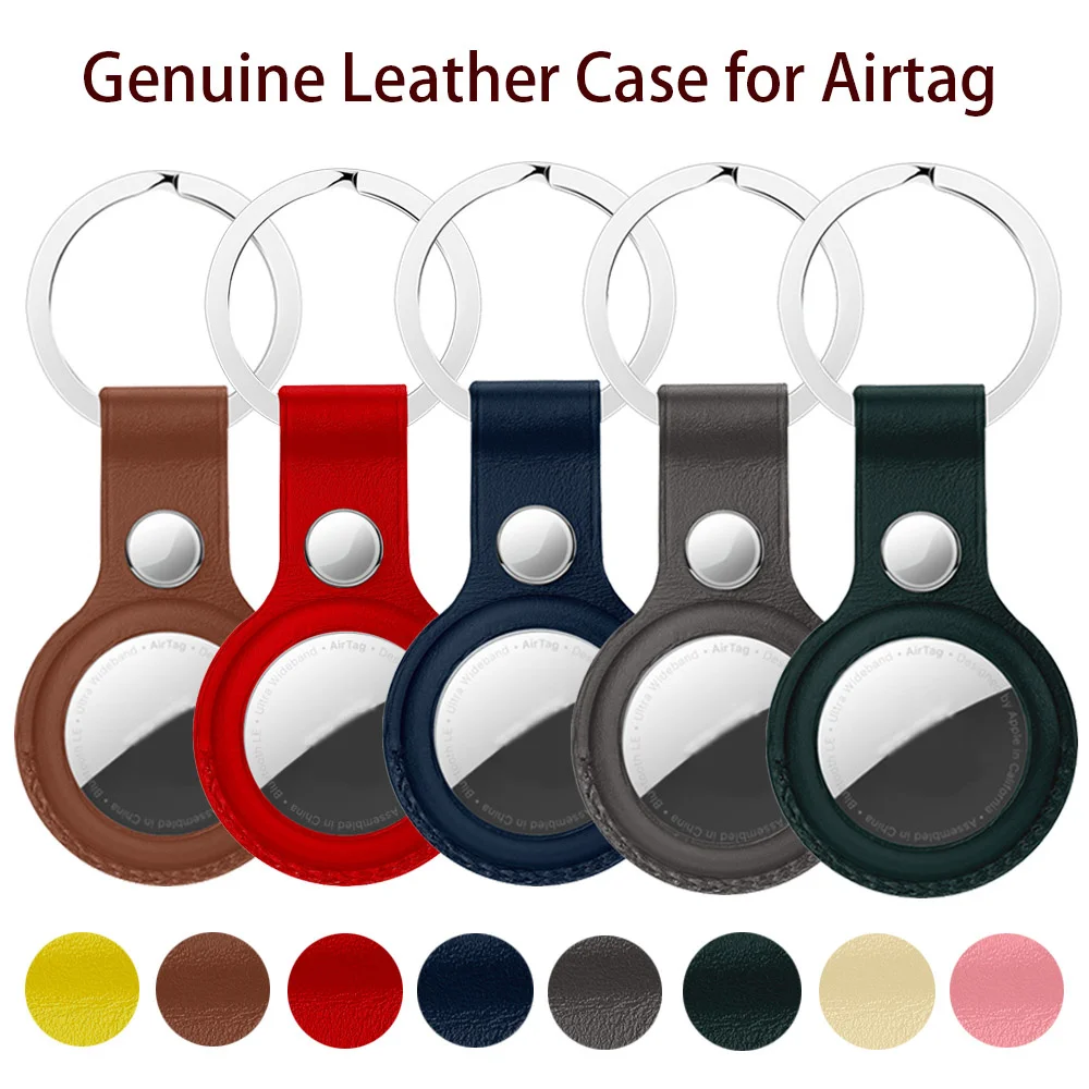 

High quality Leather Case For Apple Airtags Protective cover For Apple Locator Tracker Anti-lost Device Keychain Protect Sleeve