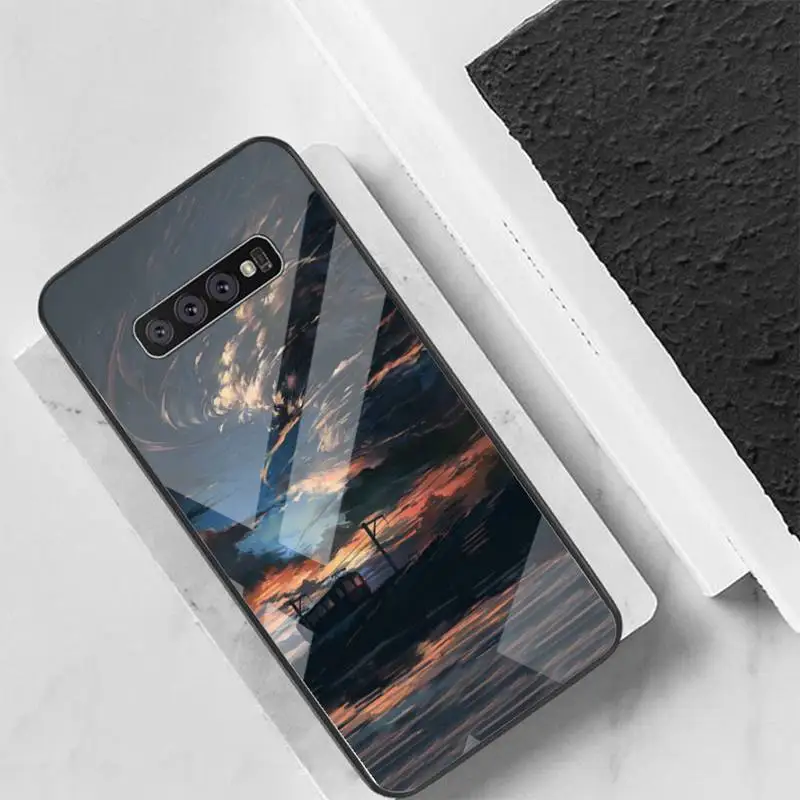 

Silent Phone Case For Samsung S10 S20 S9 Plus Note9 10 Case Glass Case For Samsung Galaxy S10