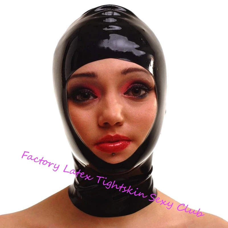 

Latex Hood with Back Zipper Rubber Mask for Beautiful Girl Club Party Wear Costume Halloween Costumes for Women