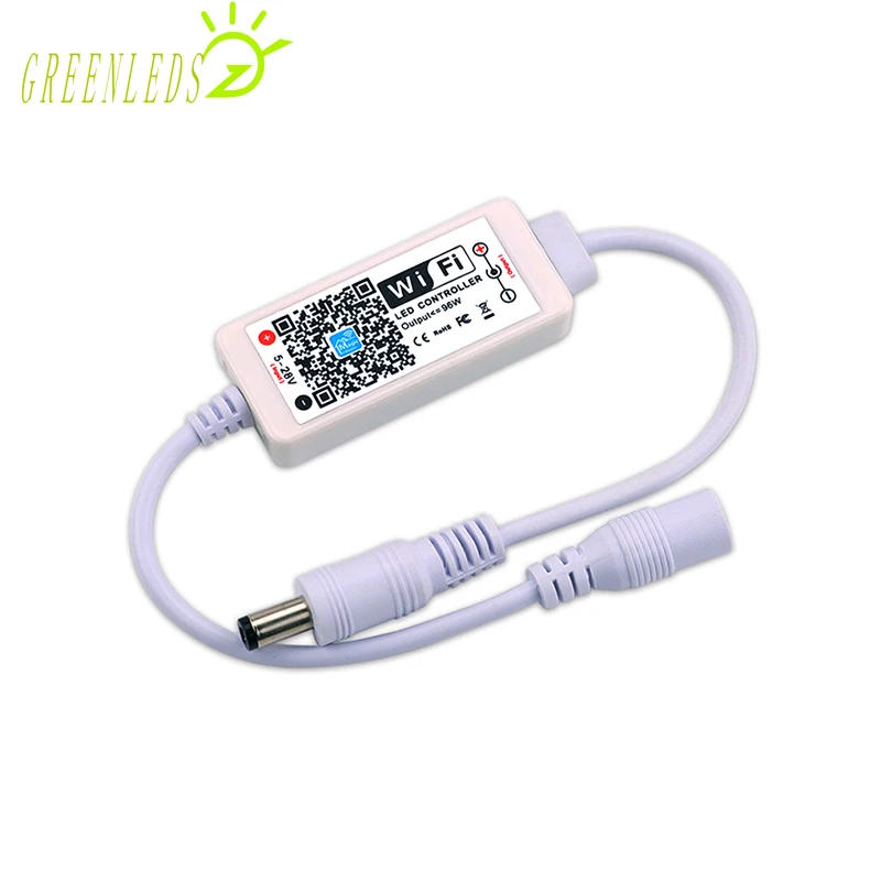 Светодиодный одинарный Цвет мини WI-FI музыкальный контроллер JM-MW-S DC5-28V 6A диммер |
