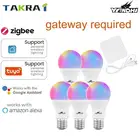 Умсветильник Светодиодная лампа YANDHI E27, 10 Вт, 3,0 RGB + CCT, работает с приложением Alexa Echo Google Assistant