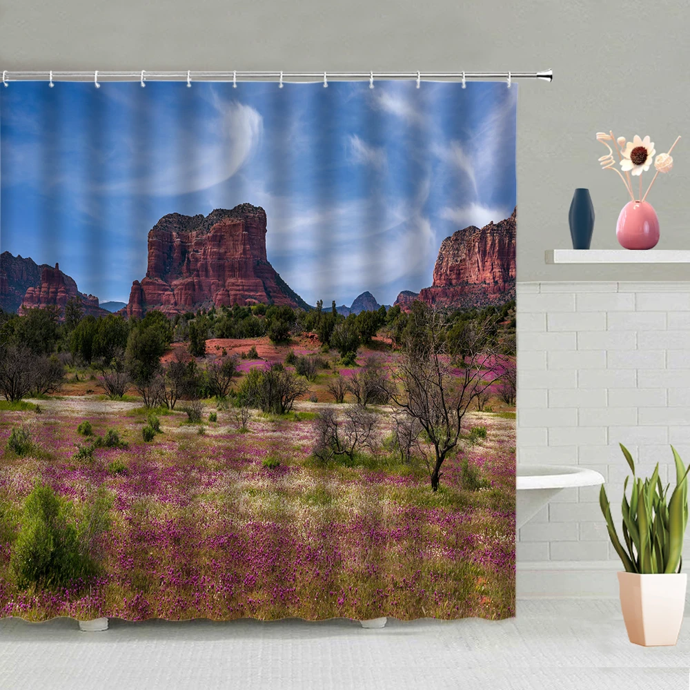 

Аксессуары для ванной комнаты, пейзаж, живопись, фон, картина, декоративная перегородка, экран, водонепроницаемая Полиэстеровая ткань с крю...