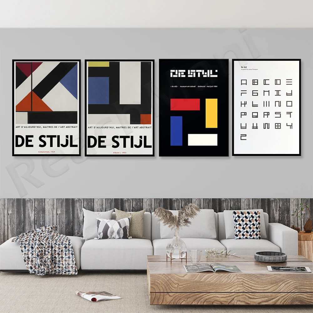 

De Style 1964 выставочный плакат, Геометрическая Печать искусства, Ретро плакат, Ретро Декор для дома