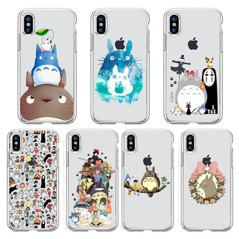 

Spirited Away Japan anime Totoro Phone Case Transparent soft For iphone 5 5s 5c se 6 6s 7 8 11 12 plus mini x xs xr pro max