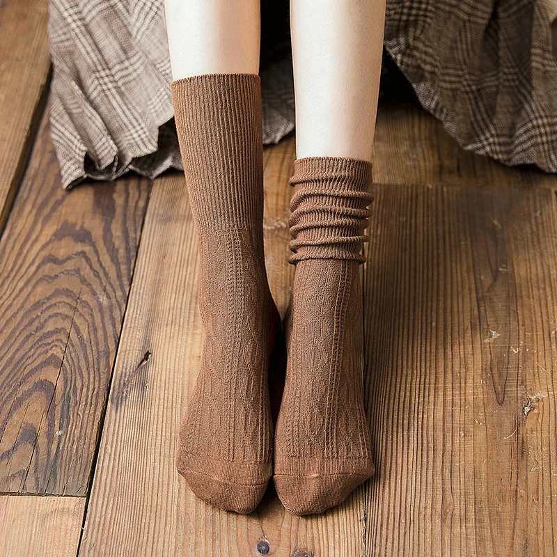 Women's Socks 2022 New Fashion Japanese Style Color Cotton Socks Middle Tube Casual Socks Harajuku Style Breathable  Long Socks