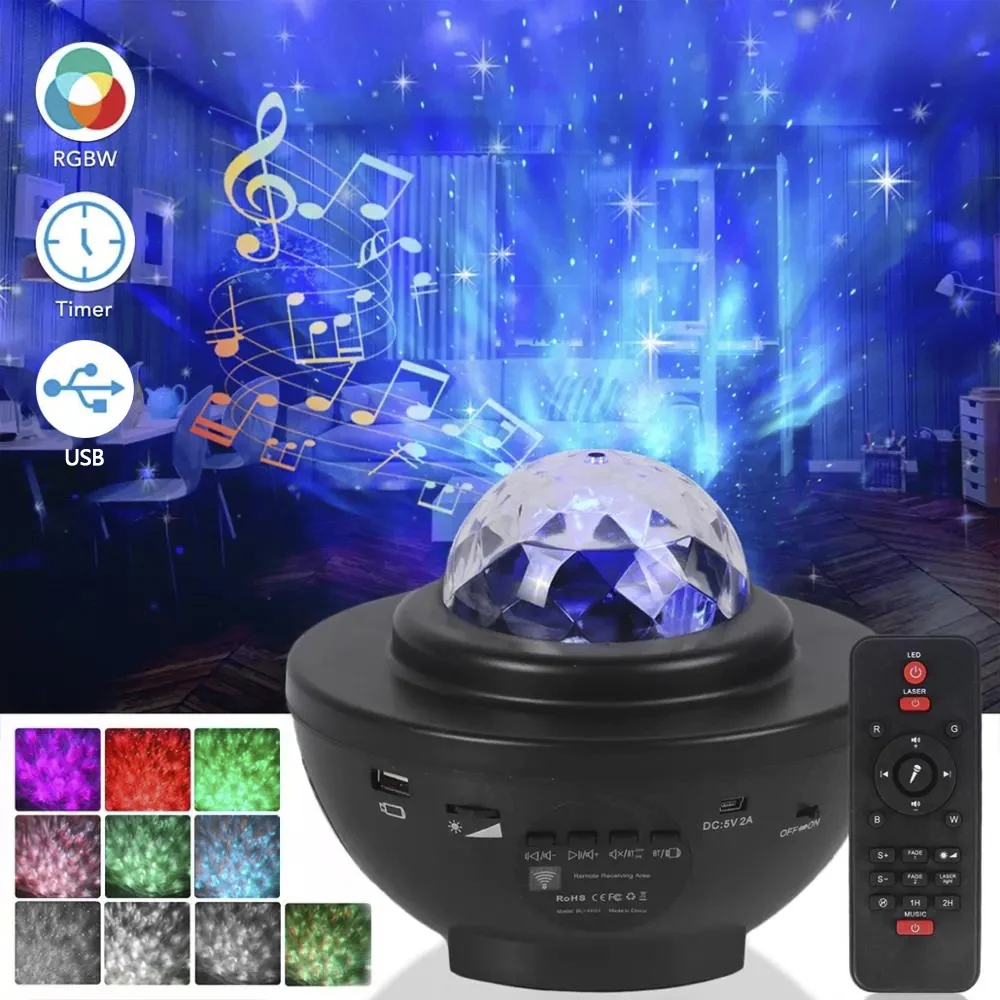 

Colorful Starry Sky Galaxy Projector Nightlight Child Blueteeth USB Music Player Star Night Light Romantic Projection Lamp Gifts