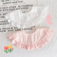 sweet pink white baby waterproof bibs infant baby girls lace fake collar drooling towel kerchiefs cute things for kids