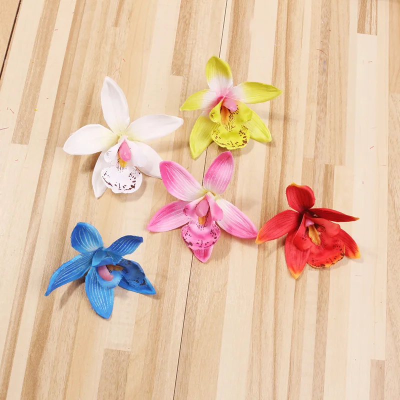 10PCS/LOT 8.5cm Silk Orchid Artificial Flower Head For Wedding Home Decoration Real Touch Orchis Cymbidium Flowers Plants | Дом и сад