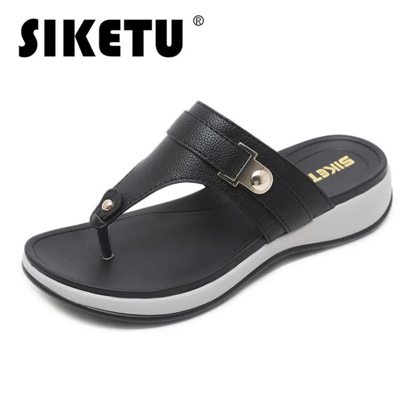 

summer woman sandals PU Slip On Wedges Metal decoration Comfy Soft Ladies Sandals women shoes sandalias mujer 2020 size 36-44