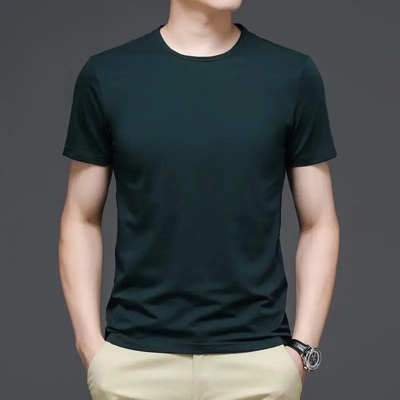 

New fashion casual T-shirt top, popular street short-sleeved top, personality solid color hot-selling T-shirt NKYF28